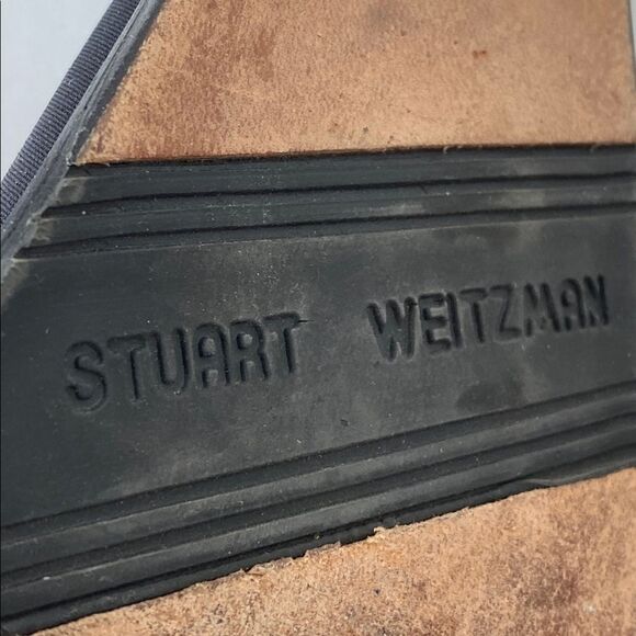 Stuart Weitzman Black Stretch Fabric Pumps Block Heel Sz 8 Office Core Party - Picture 7 of 9